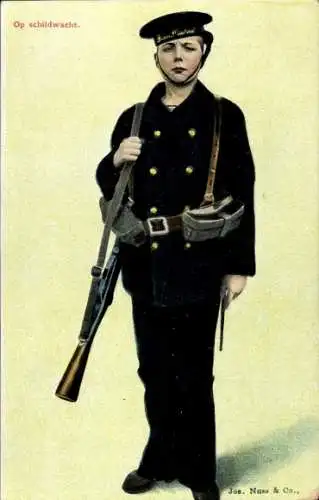 Ak Niederländischer Marinesoldat in Uniform, Portrait