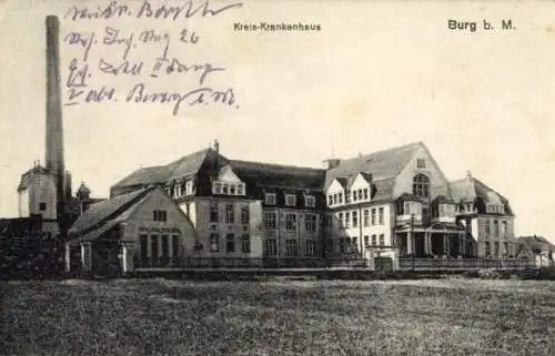 Ak Burg bei Magdeburg, Kreiskrankenhaus