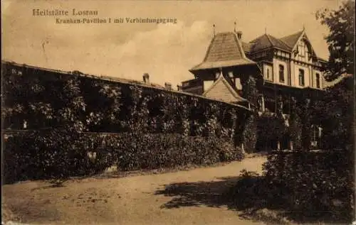 Ak Lostau Möser Jerichower Land, Heilstätte Lostau, Krankenpavillon I mit Verbindungsgang