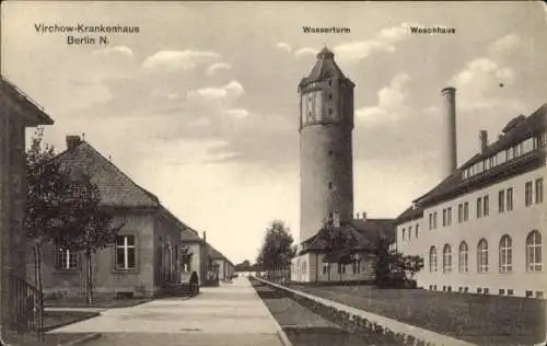 Ak Berlin Wedding, Virchow Krankenhaus, Wasserturm, Waschhaus