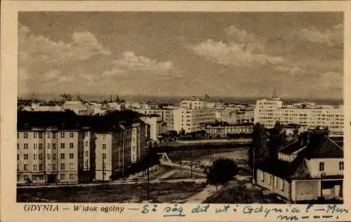 Ak Gdynia Gotenhafen Pommern, Gesamtansicht