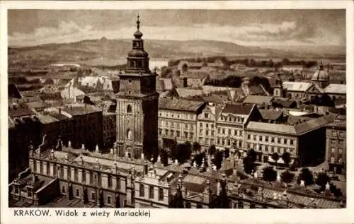 Ak Kraków Krakau Polen, Blick vom Marienturm