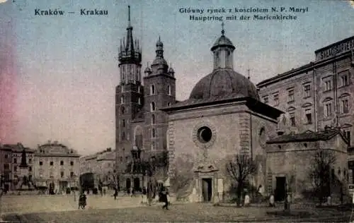 Ak Kraków Krakau Polen, Hauptring, Marienkirche