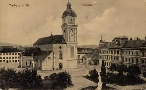 Ak Maribor Marburg an der Drau Slowenien, Domplatz