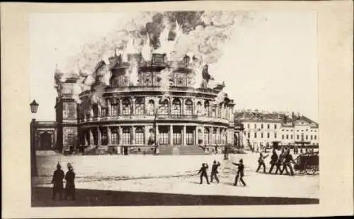 CdV Dresden Zentrum Altstadt, Königliches Hoftheater, Brand vom 21.09.1869