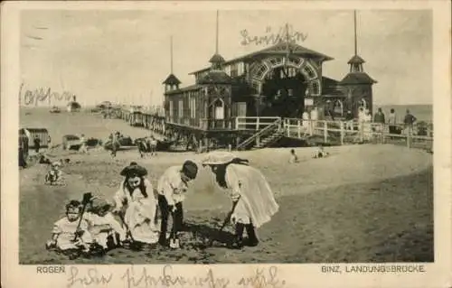 Ak Seebad Binz auf Rügen, Landungsbrücke