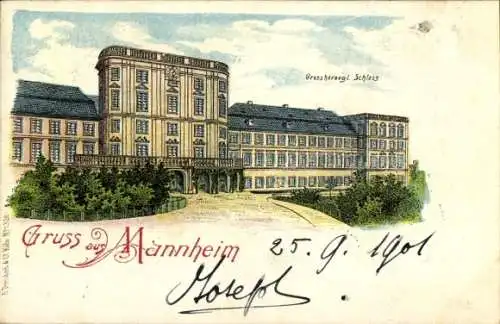 Litho Mannheim in Baden, Großherzogliches Schloss