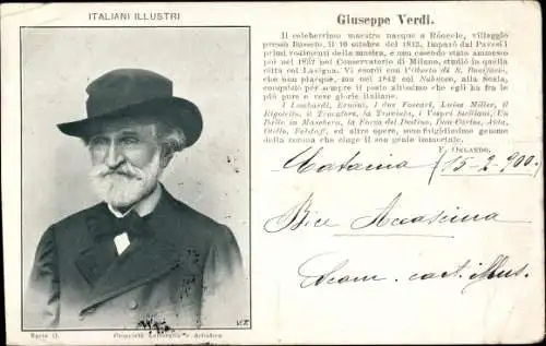 Ak Komponist Giuseppe Verdi, Porträt