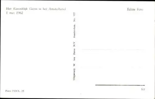 Ak Amsterdam, Königin Juliana der Niederlande, Prinz Bernhard, Amstelhotel 1962