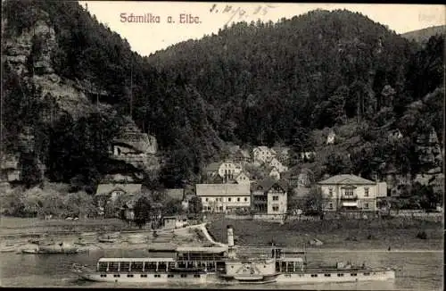 Ak Schmilka Bad Schandau in Sachsen, Salondampfer Auguste Victoria