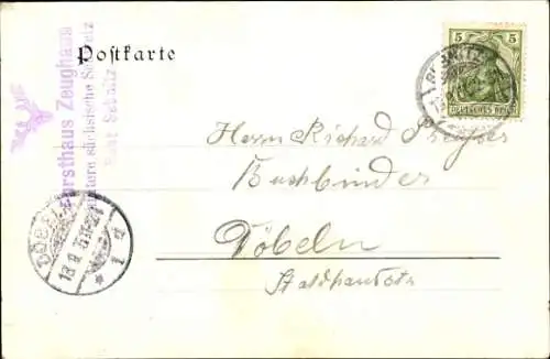 Ak Sebnitz Sächs. Schweiz, Forsthaus Zeughaus, Fließ