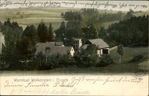 Ak Warmbad Wolkenstein im Erzgebirge Sachsen, Teilansicht