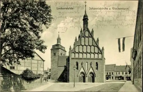 Ak Luckenwalde in Brandenburg, Johanniskirche u. Glockenturm