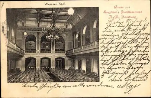 Ak Hamburg Mitte Altstadt, Sagebiel´s Etablissement, Weißer Saal