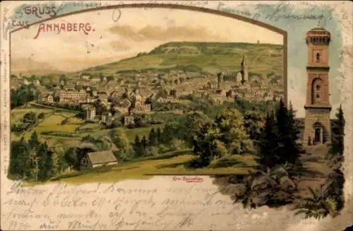 Künstler Litho Spindler, Erwin, Annaberg Buchholz im Erzgebirge, Gesamtansicht