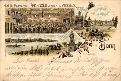 Litho Bonn in Nordrhein Westfalen, Hotel Restaurant Rheingold, Inh. J. Weidenbach