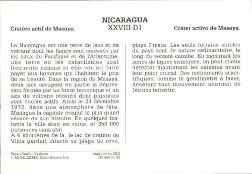 Ak Nicaragua, Vulkan, aktiver Krater von Masaya
