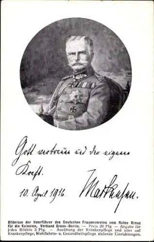 Ak Generalfeldmarschall August von Mackensen, Gott vertraun und der eigenen Kraft, 1916