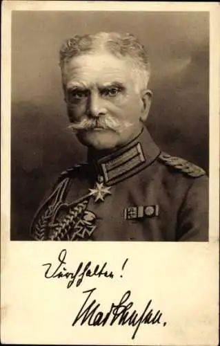 Ak Generalfeldmarschall August von Mackensen, Portrait, Durchhalten!, Rotes Kreuz