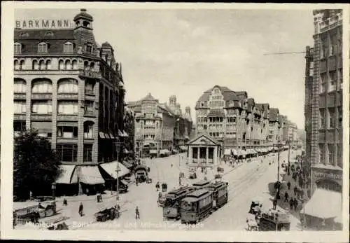 Ak Hamburg, Spitalstraße u. Mönckebergstraße, Straßenbahn