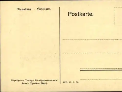 Ak Flensburg in Schleswig Holstein, Hafenamt