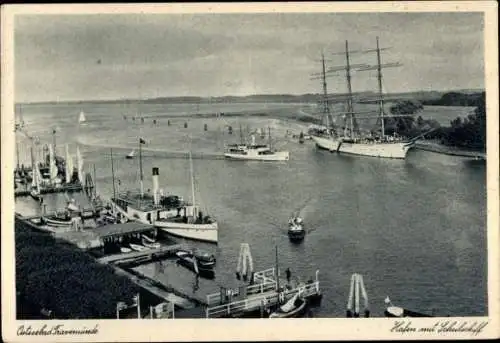 Ak Ostseebad Travemünde Lübeck, Hafen, Schulschiff