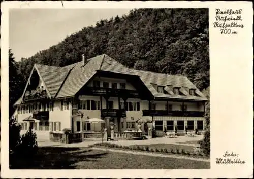 Ak Ruhpolding in Oberbayern, Gasthaus Ruhwinkl, Terrasse