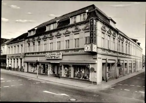 Ak Norden Ostfriesland, Neuer Weg, Ecke Osterstraße, Kaufhaus Radefeldt, Uhr,