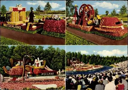 Ak Wiesmoor in Ostfriesland,  Blütenfest, Korsowagen, Freilichtbühne