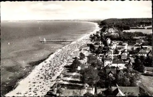 Ak Ostseebad Scharbeutz in Holstein, Strand, Panorama, Blick von oben