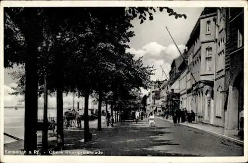 Ak Emmerich am Niederrhein, obere Rheinpromenade, Teilansicht, Kinderwagen