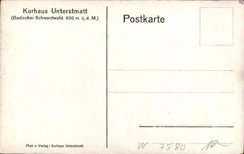 Ak Unterstmatt Bühl, Schwarzwaldhochstraße, Kurhaus