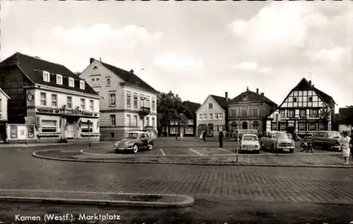 Ak Kamen in Westfalen, Marktplatz, Fachwerkhaus