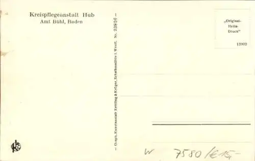 Ak Ottersweier in Baden Württemberg, Pflegeanstalt Hub, Baderaum 