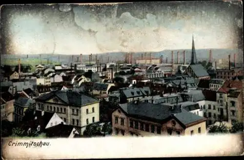Ak Crimmitschau in Sachsen, Totalansicht der Ortschaft