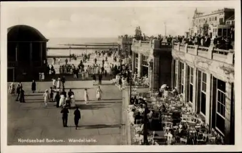 Ak Borkum, Nordseebad, Wandelhalle, Terrasse, Pavillon