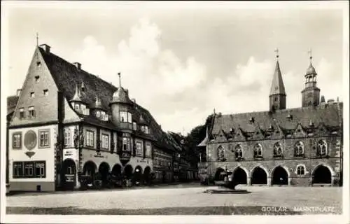 Ak Goslar am Harz, Marktplatz, Rathaus