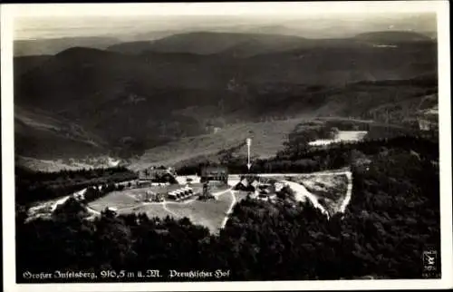 Ak Großer Inselsberg, Fliegeraufnahme vom Hotel Gotha mit Umgebung, Klinke 15173