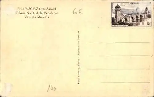 Ak Sciez Haute Savoie, Colonie N.-D. de la Providence, Villa des Mouettes