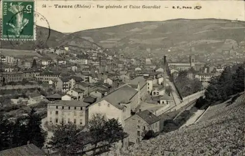 Ak Tarare Rhône, Gesamtansicht, Gourdiat-Fabrik