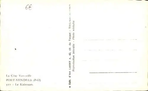 Ak Port Vendres Pyrénées Orientales, Le Kairouan