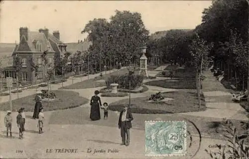 Ak Le Tréport Seine Maritime, Jardin Public