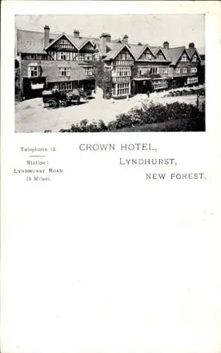 Ak Lyndhurst Hampshire England, Crown Hotel, new forest