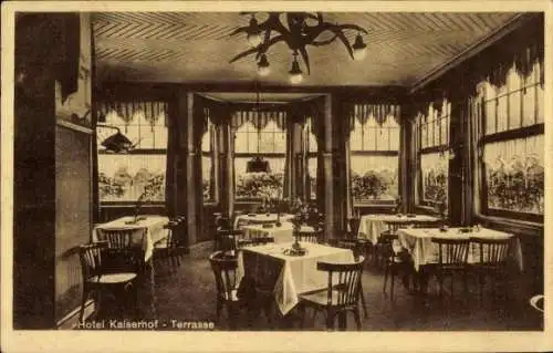 Ak Recklinghausen im Ruhrgebiet, Hotel Kaiserhof, Terrasse