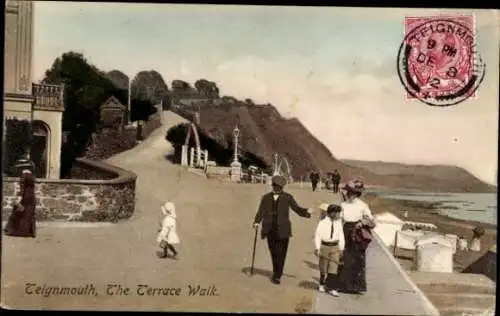 Ak Teignmouth Devon England, Terrasse gehen