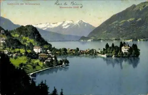 Ak Iseltwald Kanton Bern, Blick auf den Brienzersee, Niesenkette