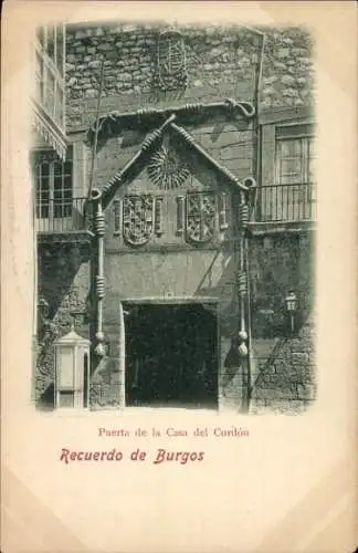 Ak Burgos Castilla y León, Tür der Casa del Cordon