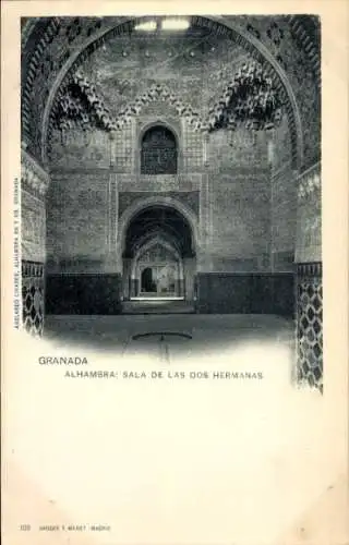 AK Granada Andalusien Spanien, Alhambra, Halle der beiden Schwestern