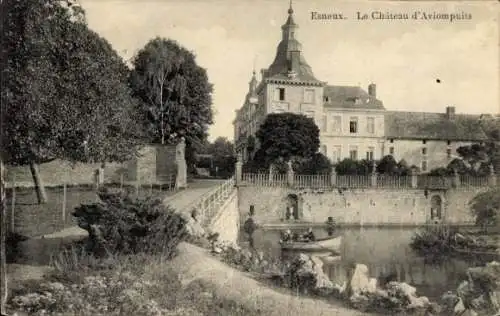 Ak Esneux Wallonien Lüttich, Chateau d'Avoimpuits, Stadtansicht, Boot auf See