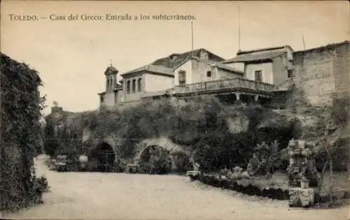 Ak Toledo Castilla La Mancha Spanien, Casa del Greco, Eingang zur U-Bahn